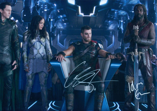 Idris Elba & Chris Hemsworth Signed 16x20 Photo - SWAU Authenticated