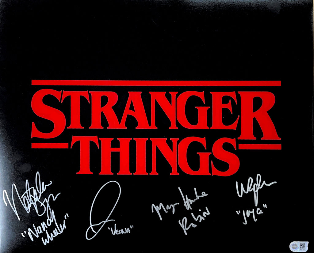 Winona Ryder, Maya Hawke, Natalia Dyer, & Jamie Campbell Bower Signed 16x20 Photo - SWAU Authenticated