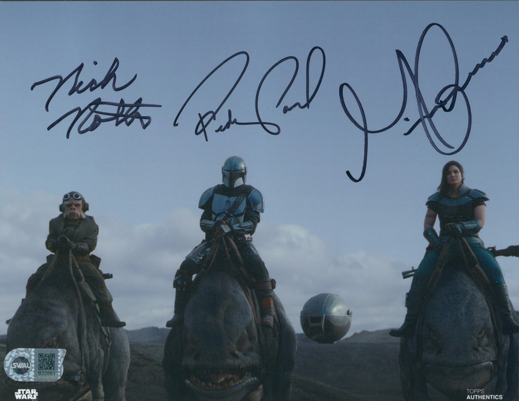 Pedro Pascal, Gina Carano, & Nick Nolte Signed 8x10 Photo - SWAU Authenticated