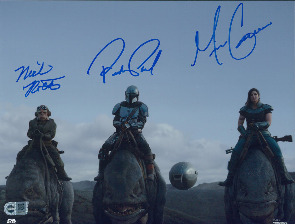 Pedro Pascal, Gina Carano, & Nick Nolte Signed 11x14 Photo - SWAU Authenticated